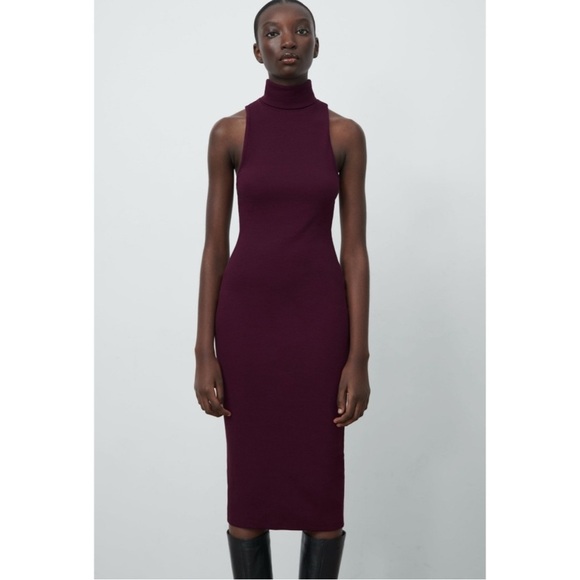 Zara Elegant Sleeveless Turtleneck Dress – Size M - Picture 1 of 8